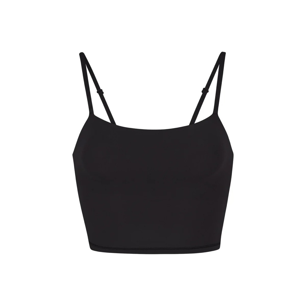 SKIMS NWT Fits Everybody Cropped Cami Top Bralette Size XXS Onyx Black Straps